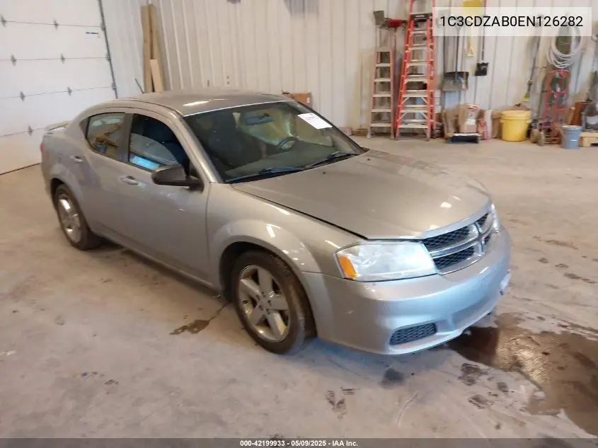 2014 Dodge Avenger Se VIN: 1C3CDZAB0EN126282 Lot: 42199933