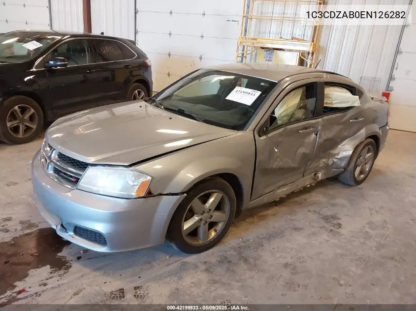 2014 Dodge Avenger Se VIN: 1C3CDZAB0EN126282 Lot: 42199933