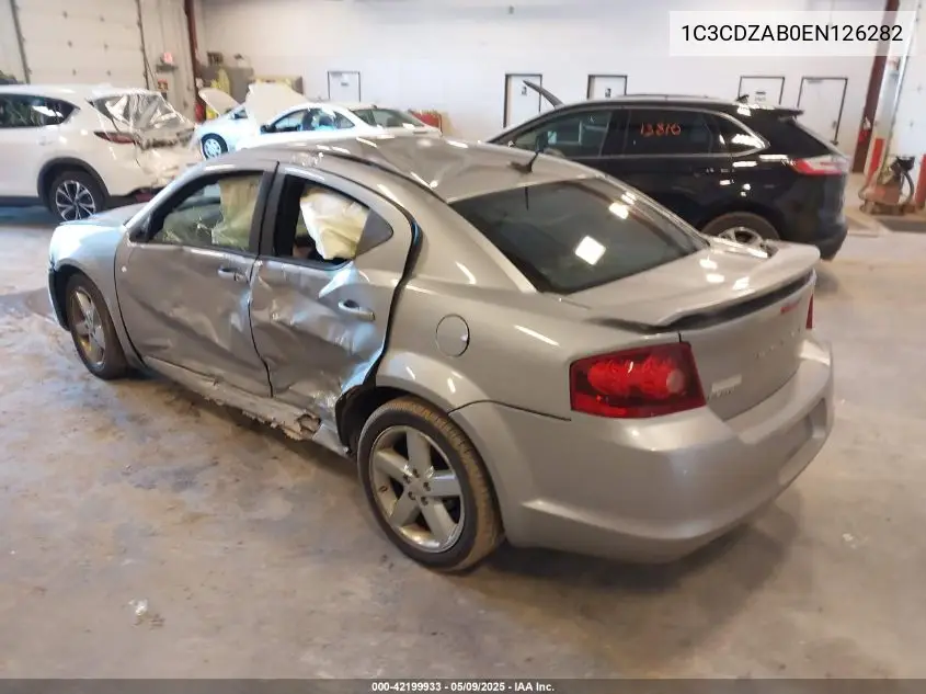 2014 Dodge Avenger Se VIN: 1C3CDZAB0EN126282 Lot: 42199933