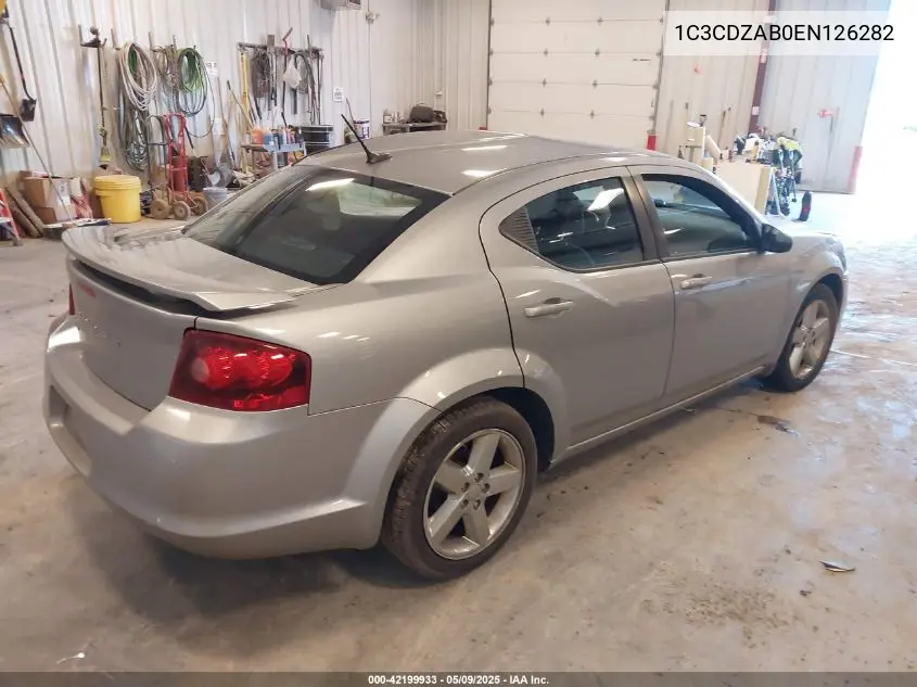2014 Dodge Avenger Se VIN: 1C3CDZAB0EN126282 Lot: 42199933