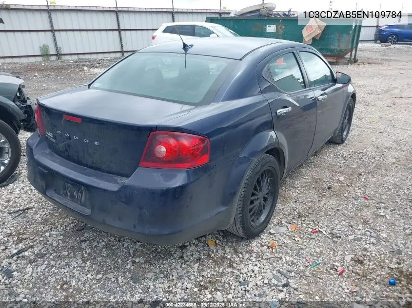 2014 Dodge Avenger Se VIN: 1C3CDZAB5EN109784 Lot: 42234688