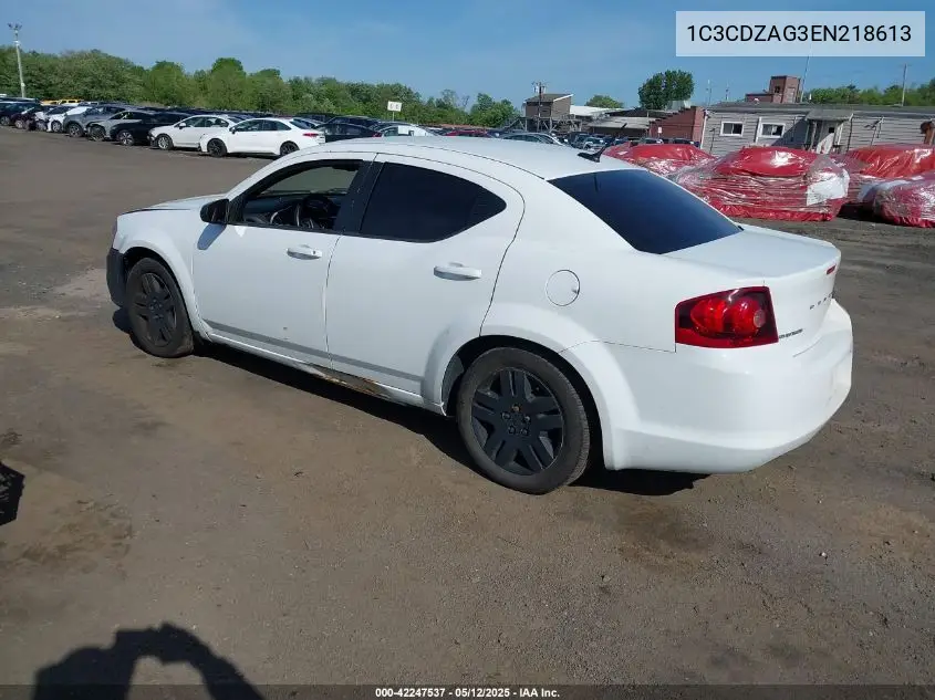 2014 Dodge Avenger Se VIN: 1C3CDZAG3EN218613 Lot: 42247537