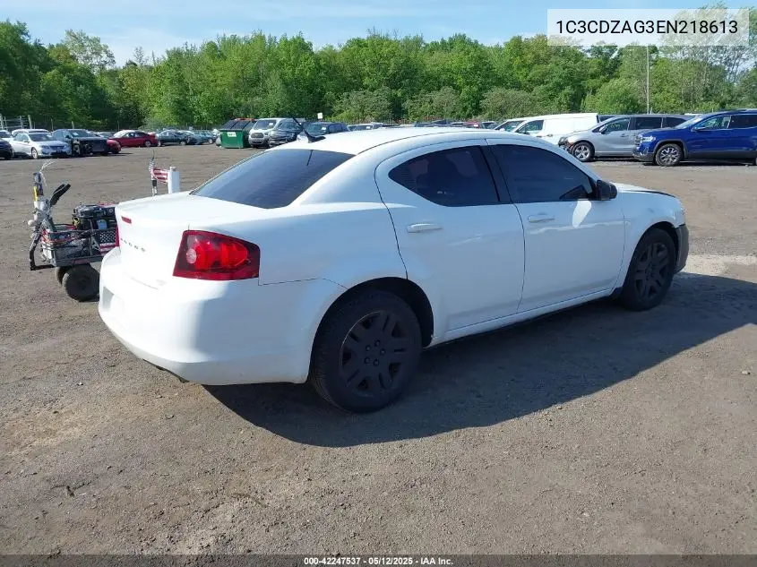 2014 Dodge Avenger Se VIN: 1C3CDZAG3EN218613 Lot: 42247537