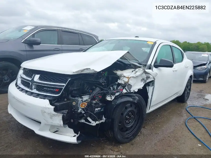 2014 Dodge Avenger Se VIN: 1C3CDZAB4EN225882 Lot: 42250686