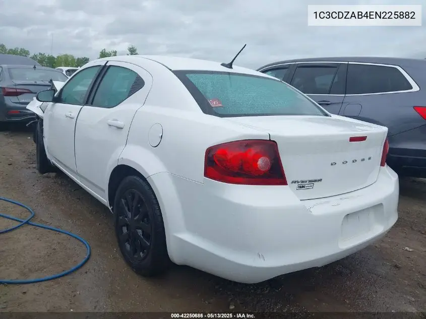 2014 Dodge Avenger Se VIN: 1C3CDZAB4EN225882 Lot: 42250686