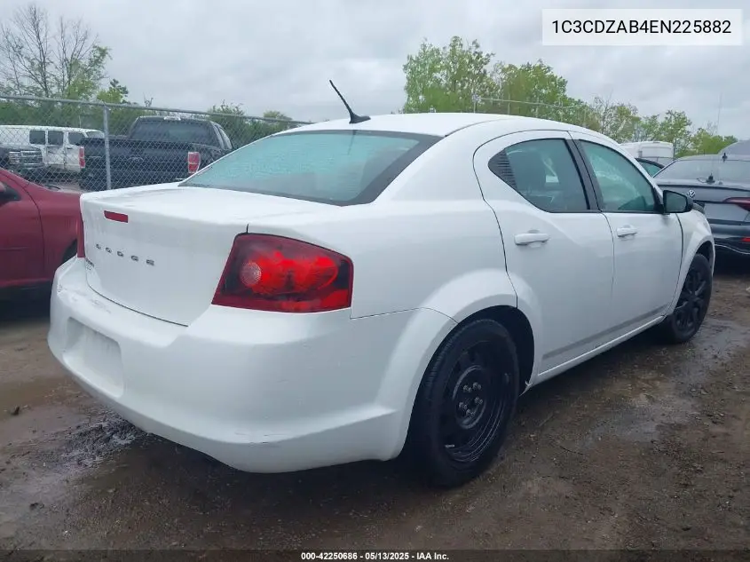 2014 Dodge Avenger Se VIN: 1C3CDZAB4EN225882 Lot: 42250686