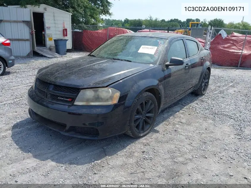 2014 Dodge Avenger Se VIN: 1C3CDZAG0EN109171 Lot: 42595357