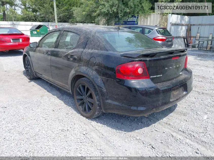 2014 Dodge Avenger Se VIN: 1C3CDZAG0EN109171 Lot: 42595357