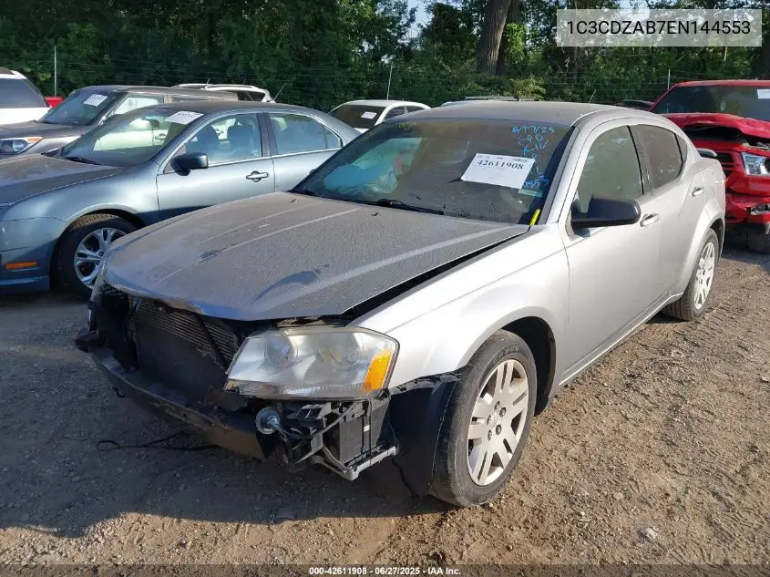 2014 Dodge Avenger Se VIN: 1C3CDZAB7EN144553 Lot: 42611908