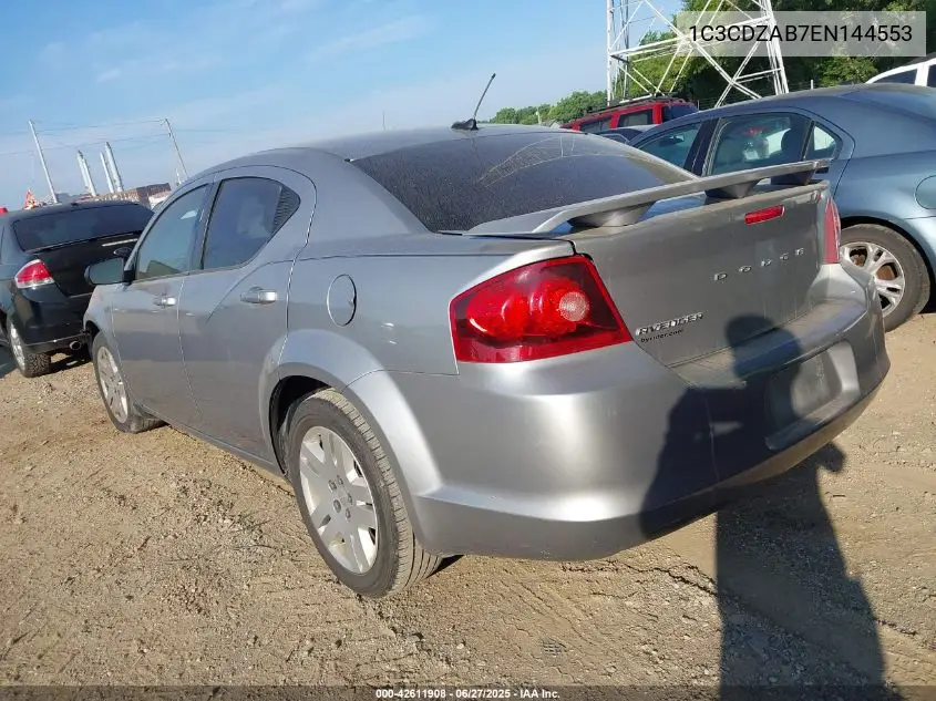2014 Dodge Avenger Se VIN: 1C3CDZAB7EN144553 Lot: 42611908