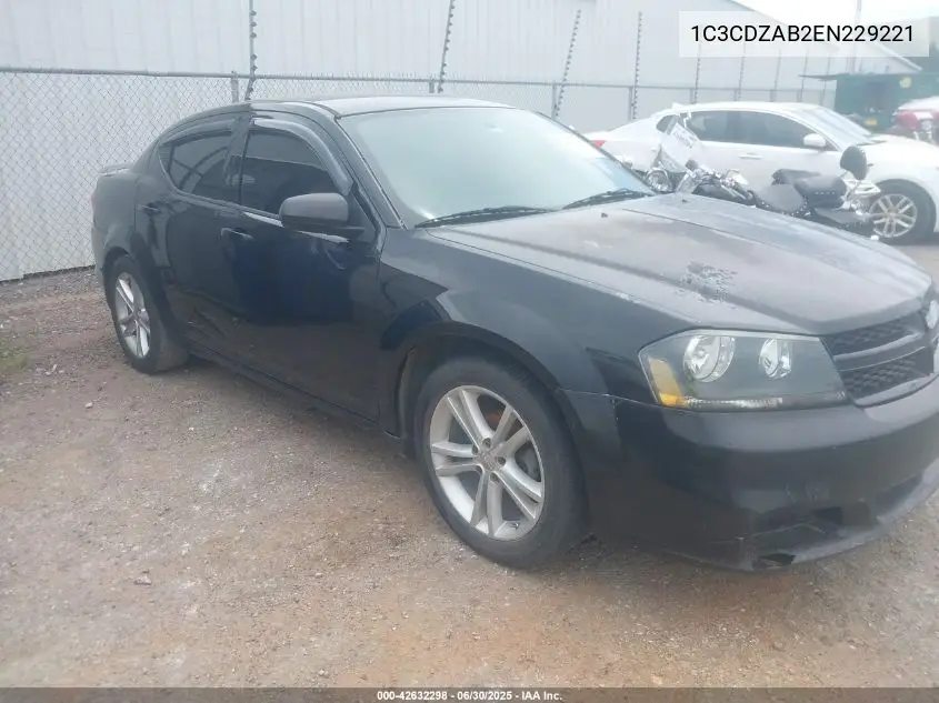 2014 Dodge Avenger Se VIN: 1C3CDZAB2EN229221 Lot: 42632298