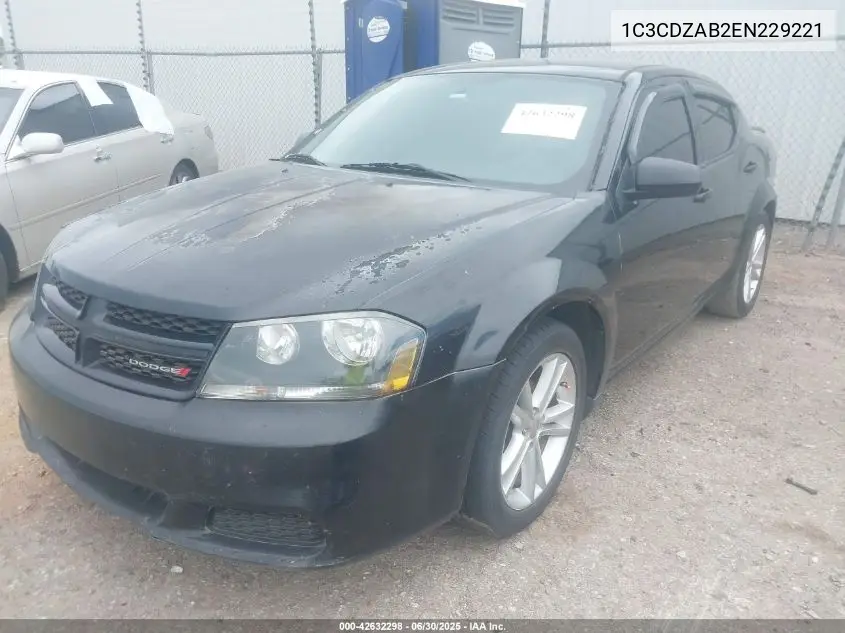 2014 Dodge Avenger Se VIN: 1C3CDZAB2EN229221 Lot: 42632298