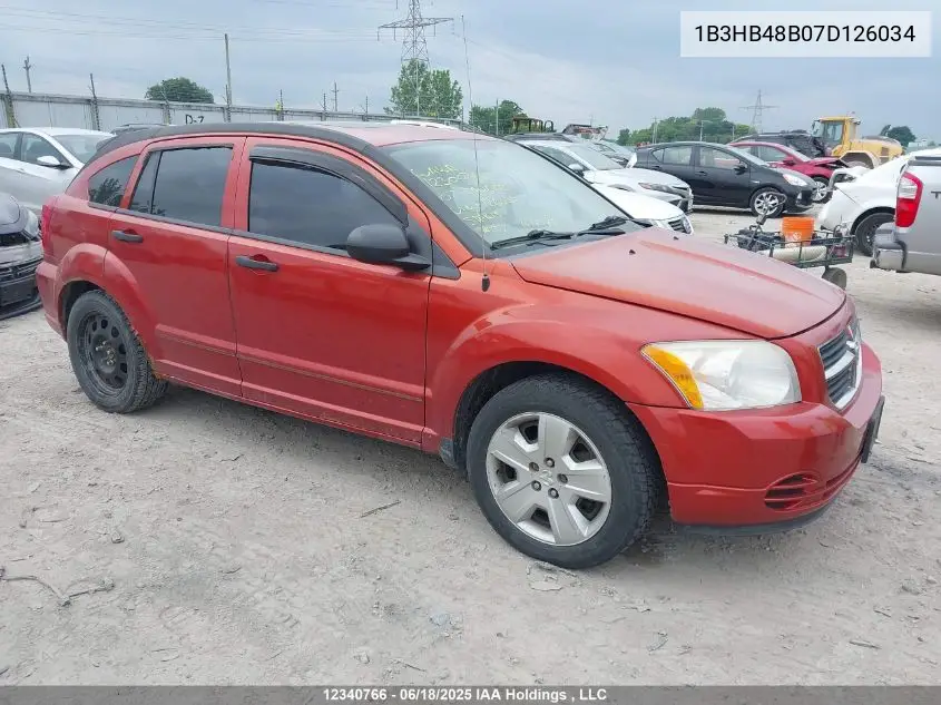2007 Dodge Caliber Sxt VIN: 1B3HB48B07D126034 Lot: 12340766X