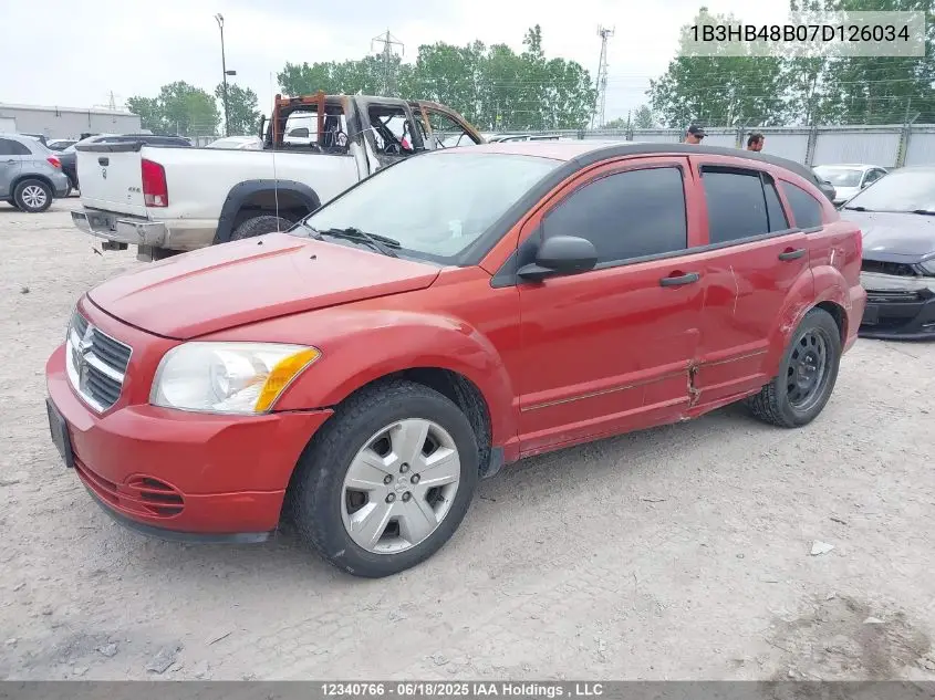2007 Dodge Caliber Sxt VIN: 1B3HB48B07D126034 Lot: 12340766X