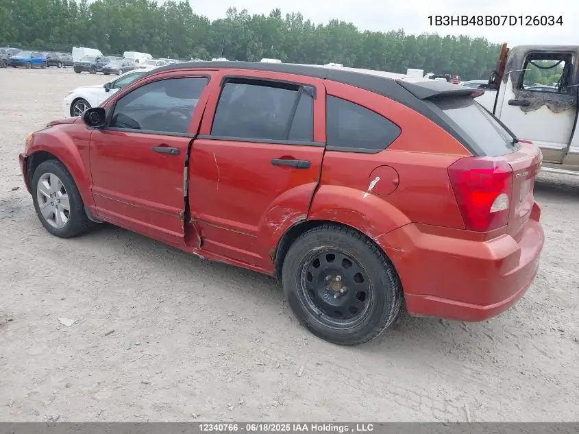 2007 Dodge Caliber Sxt VIN: 1B3HB48B07D126034 Lot: 12340766X