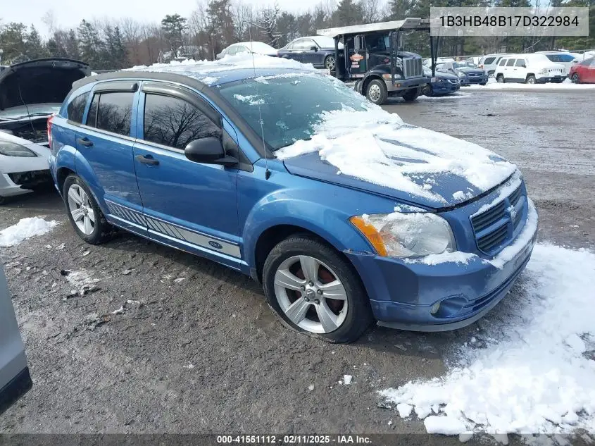 2007 Dodge Caliber Sxt VIN: 1B3HB48B17D322984 Lot: 41551112