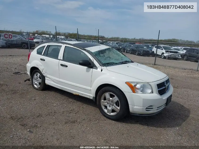 2007 Dodge Caliber Sxt VIN: 1B3HB48B77D408042 Lot: 42024428