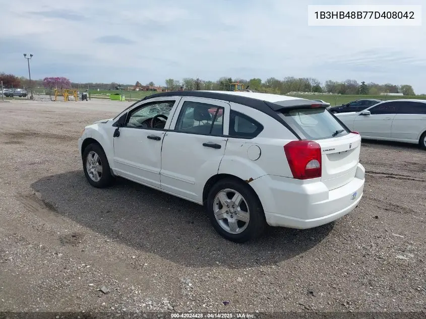 2007 Dodge Caliber Sxt VIN: 1B3HB48B77D408042 Lot: 42024428