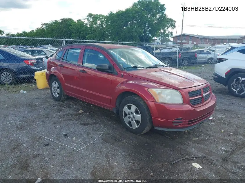 2007 Dodge Caliber VIN: 1B3HB28B27D224003 Lot: 42252853