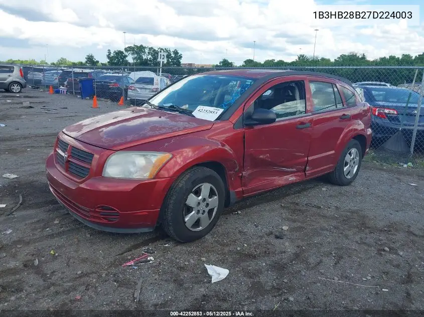 2007 Dodge Caliber VIN: 1B3HB28B27D224003 Lot: 42252853