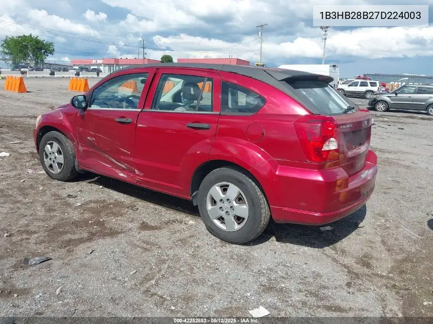 2007 Dodge Caliber VIN: 1B3HB28B27D224003 Lot: 42252853
