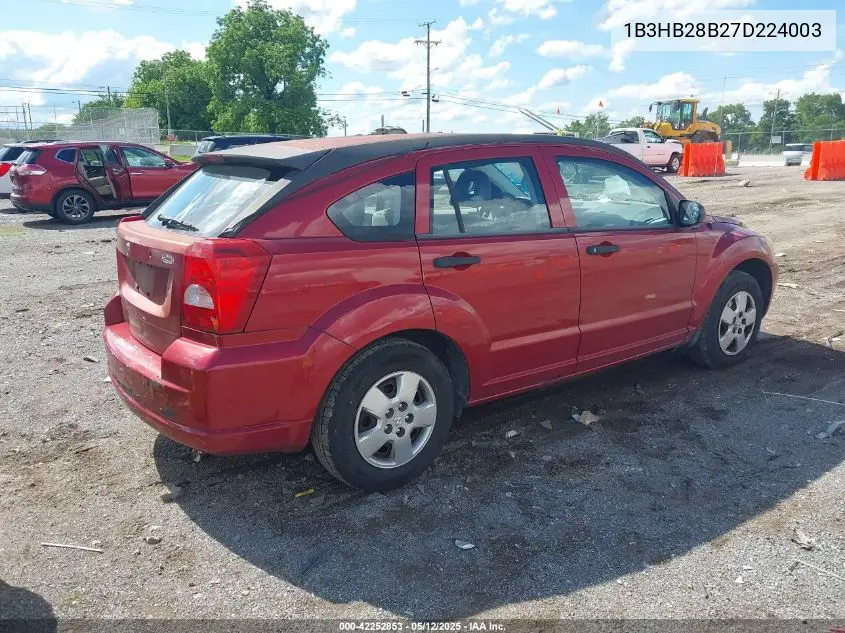 2007 Dodge Caliber VIN: 1B3HB28B27D224003 Lot: 42252853
