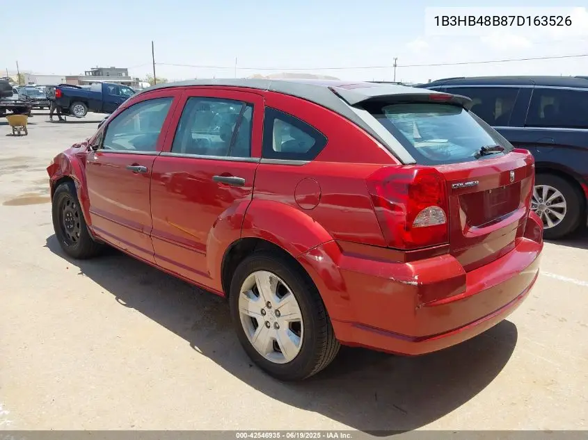 2007 Dodge Caliber Sxt VIN: 1B3HB48B87D163526 Lot: 42546935