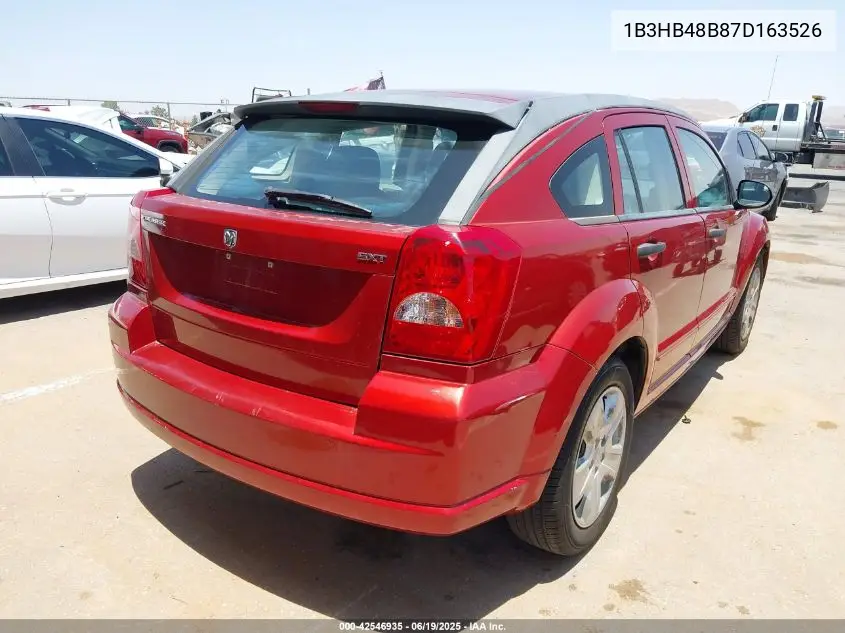 2007 Dodge Caliber Sxt VIN: 1B3HB48B87D163526 Lot: 42546935