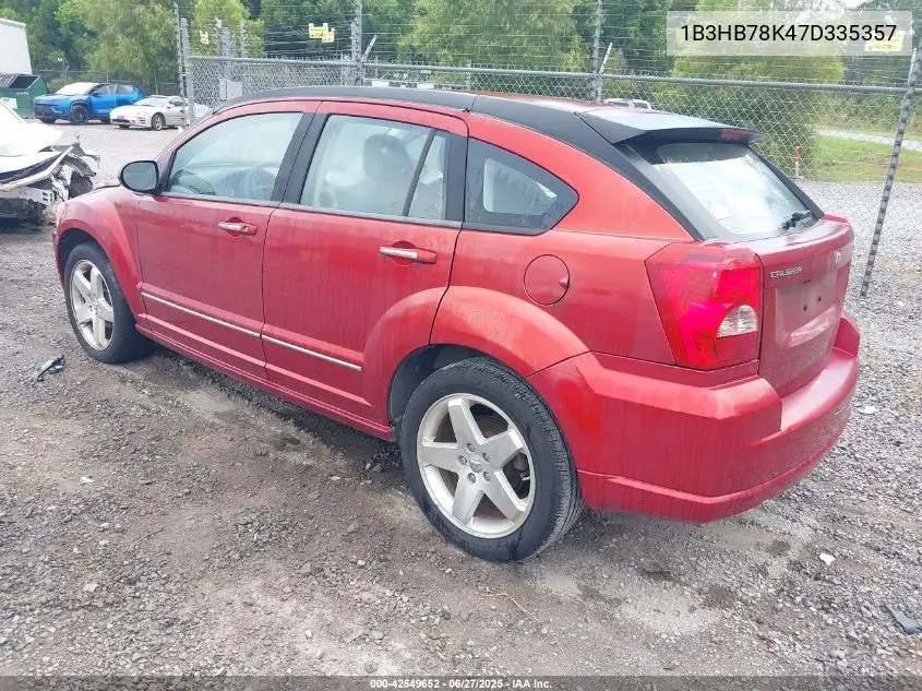 2007 Dodge Caliber R/T VIN: 1B3HB78K47D335357 Lot: 42549652