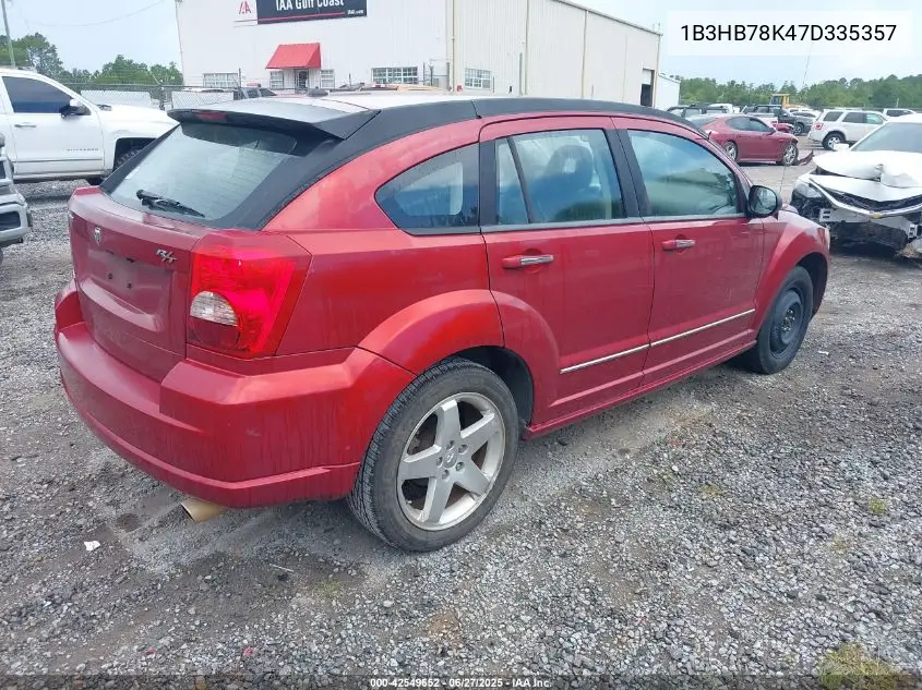 2007 Dodge Caliber R/T VIN: 1B3HB78K47D335357 Lot: 42549652