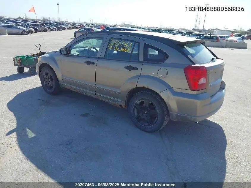 2008 Dodge Caliber Sxt VIN: 1B3HB48B88D568836 Lot: 20207463
