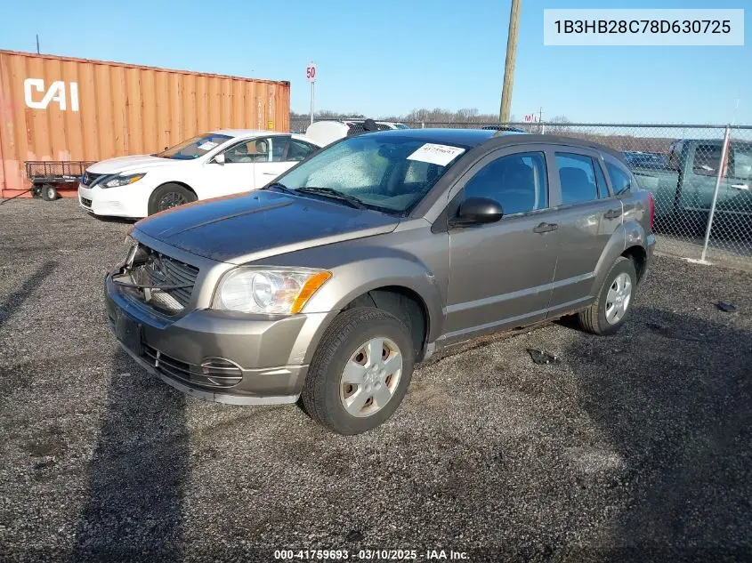2008 Dodge Caliber Se VIN: 1B3HB28C78D630725 Lot: 41759693
