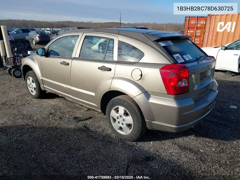 2008 Dodge Caliber Se VIN: 1B3HB28C78D630725 Lot: 41759693