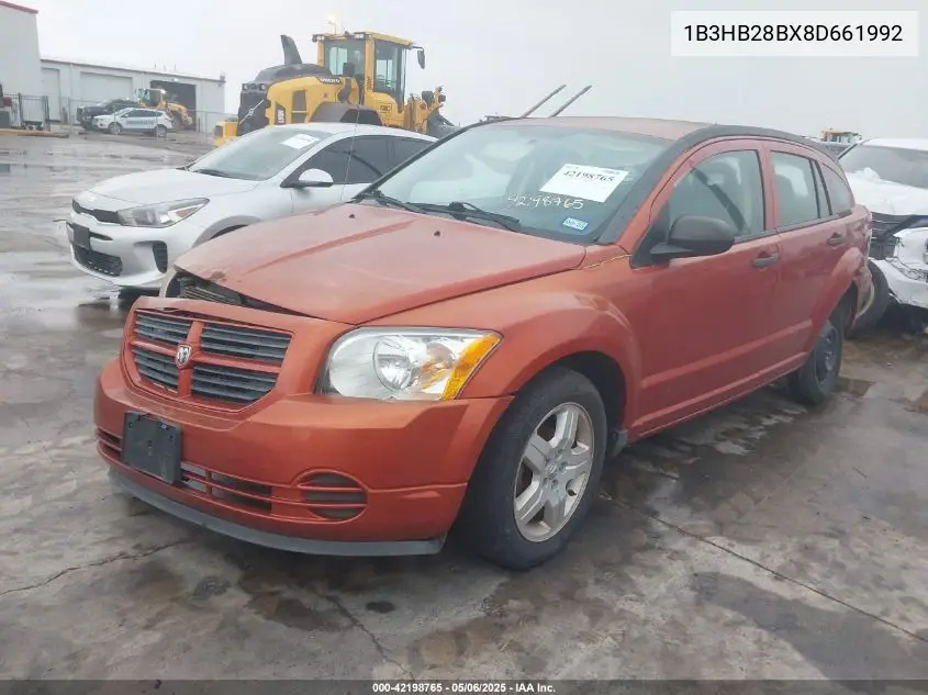 2008 Dodge Caliber Se VIN: 1B3HB28BX8D661992 Lot: 42198765