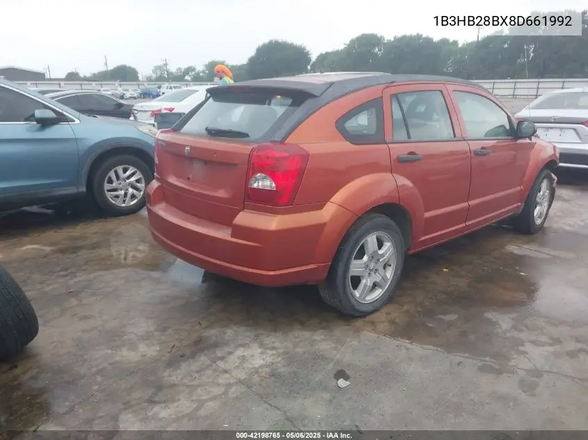 2008 Dodge Caliber Se VIN: 1B3HB28BX8D661992 Lot: 42198765