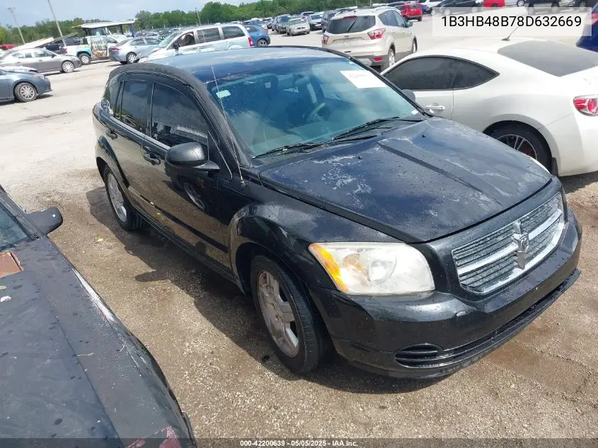 2008 Dodge Caliber Sxt VIN: 1B3HB48B78D632669 Lot: 42200639