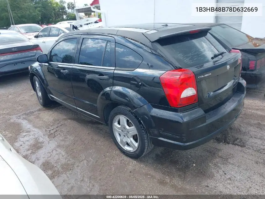 2008 Dodge Caliber Sxt VIN: 1B3HB48B78D632669 Lot: 42200639