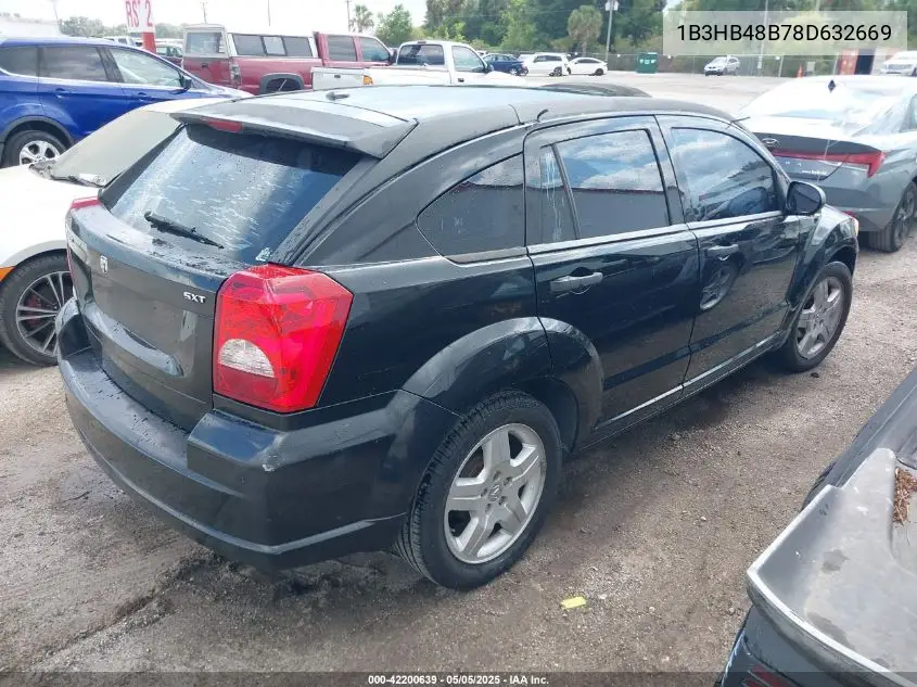 2008 Dodge Caliber Sxt VIN: 1B3HB48B78D632669 Lot: 42200639