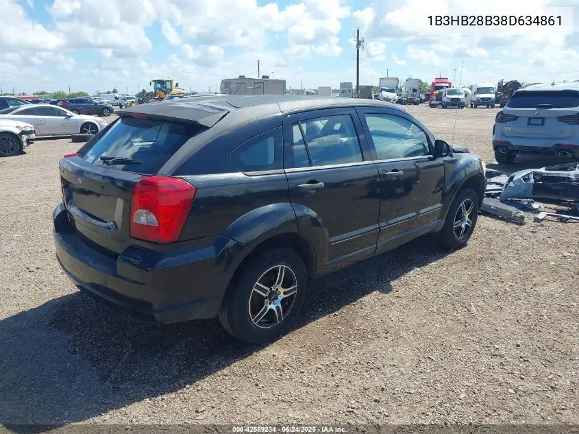 2008 Dodge Caliber Se VIN: 1B3HB28B38D634861 Lot: 42569234