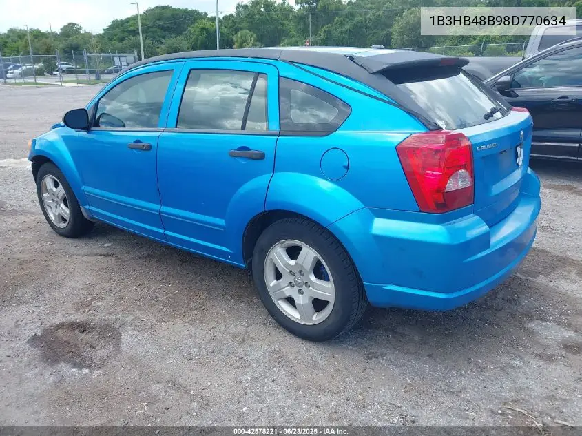 2008 Dodge Caliber Sxt VIN: 1B3HB48B98D770634 Lot: 42578221