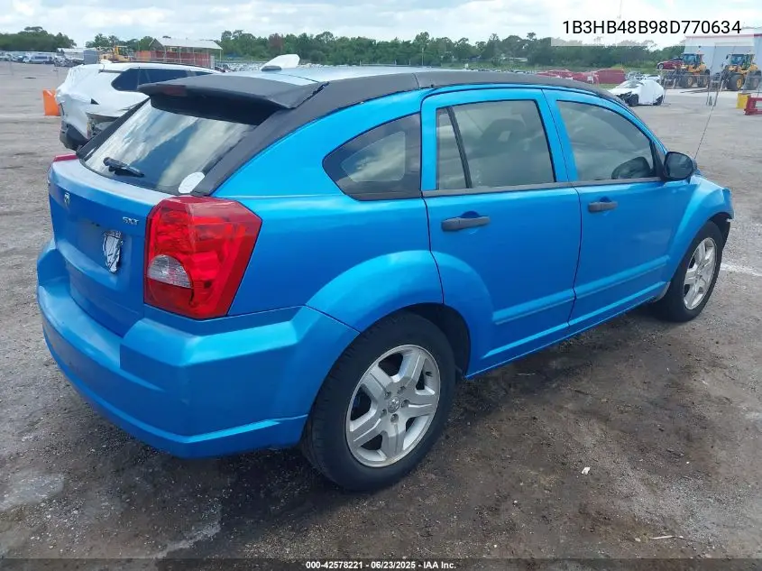 2008 Dodge Caliber Sxt VIN: 1B3HB48B98D770634 Lot: 42578221
