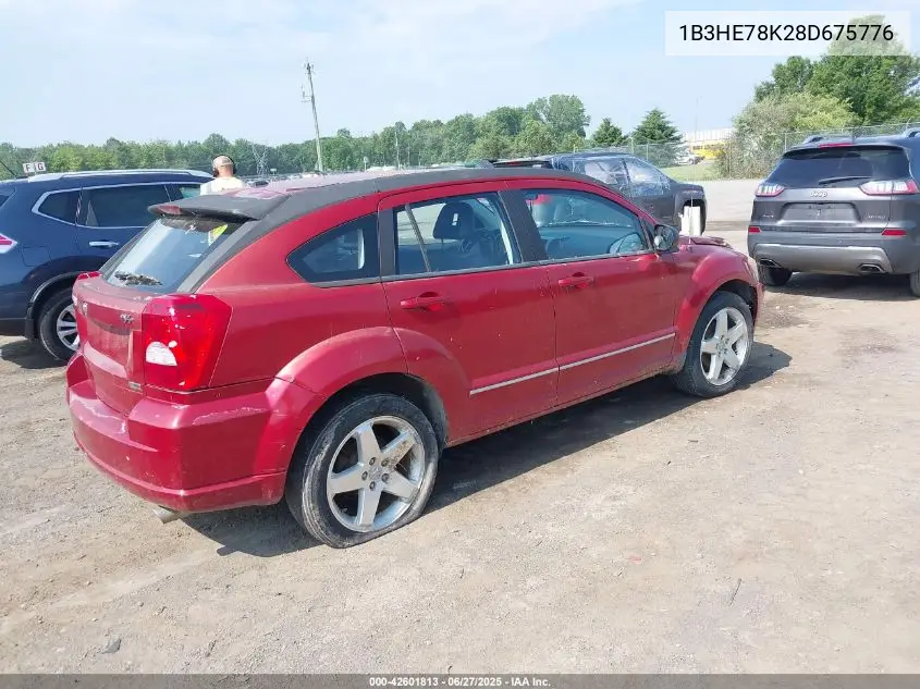 2008 Dodge Caliber R/T VIN: 1B3HE78K28D675776 Lot: 42601813