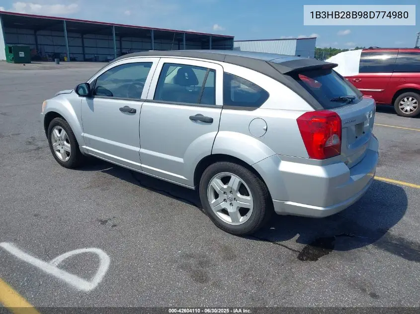 2008 Dodge Caliber Se VIN: 1B3HB28B98D774980 Lot: 42604110