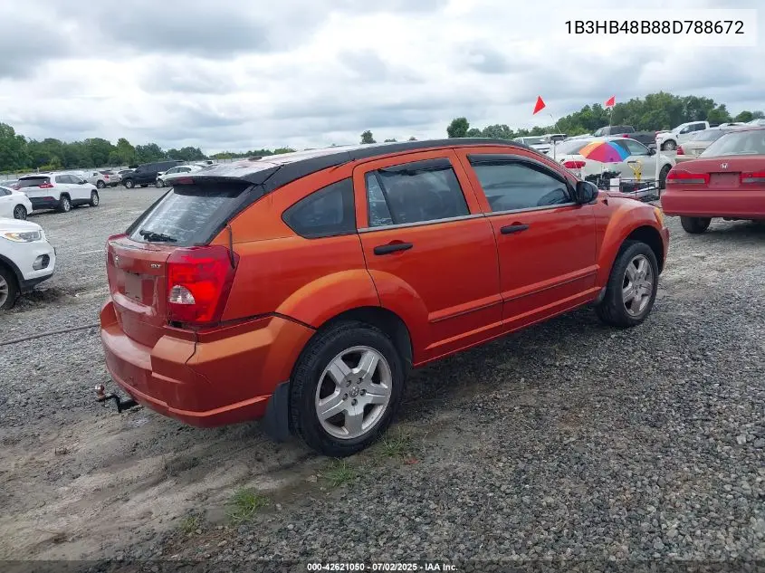 2008 Dodge Caliber Sxt VIN: 1B3HB48B88D788672 Lot: 42621050