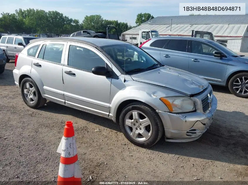 2008 Dodge Caliber Sxt VIN: 1B3HB48B48D694871 Lot: 42647773