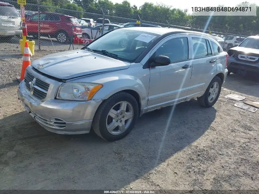 2008 Dodge Caliber Sxt VIN: 1B3HB48B48D694871 Lot: 42647773