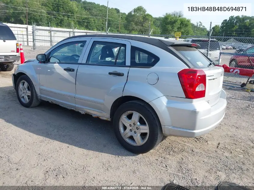 2008 Dodge Caliber Sxt VIN: 1B3HB48B48D694871 Lot: 42647773