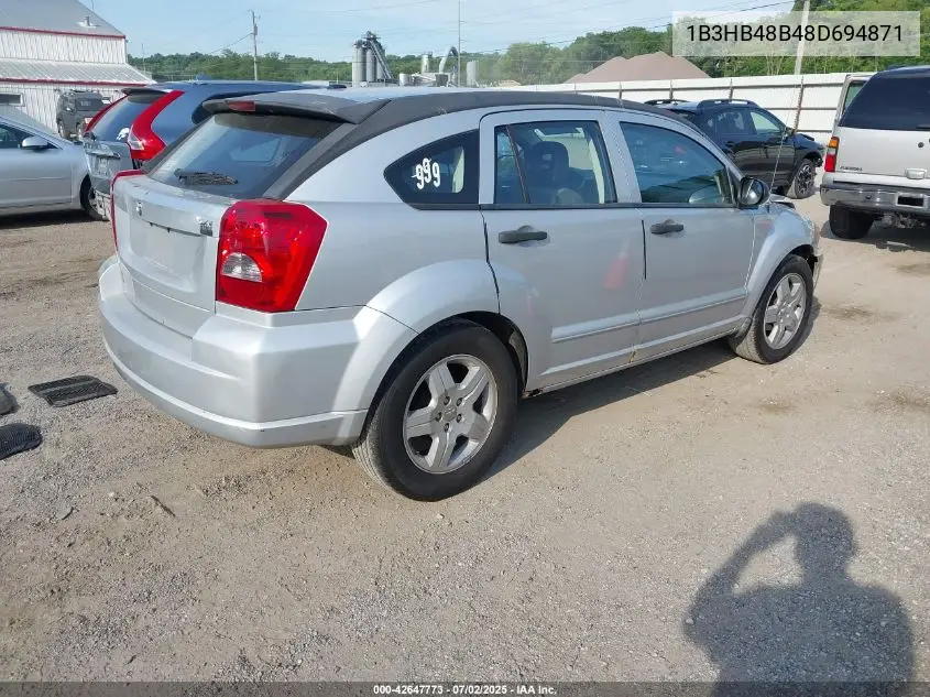 2008 Dodge Caliber Sxt VIN: 1B3HB48B48D694871 Lot: 42647773