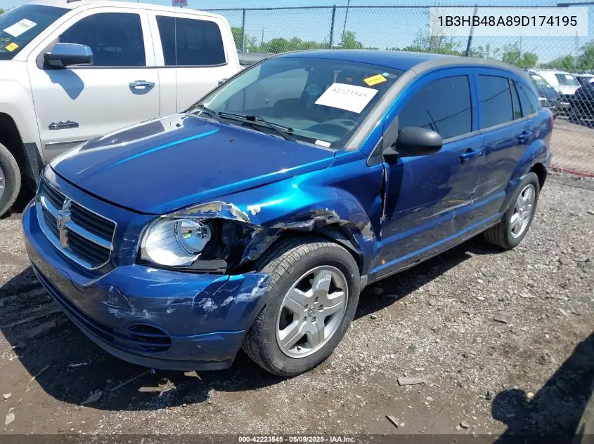 2009 Dodge Caliber Sxt VIN: 1B3HB48A89D174195 Lot: 42223545