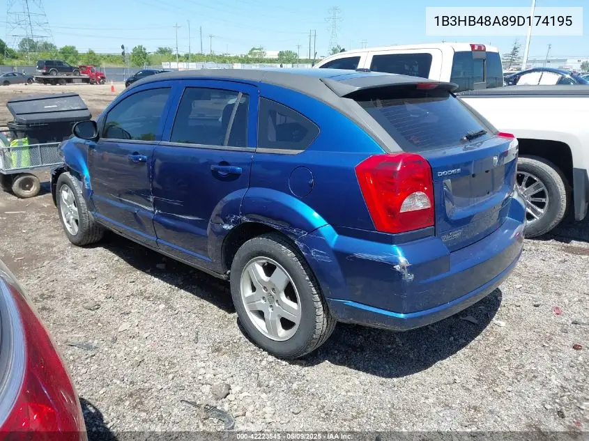 2009 Dodge Caliber Sxt VIN: 1B3HB48A89D174195 Lot: 42223545